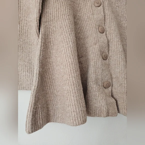 NWT Maeve Wool Blend Hourglass Ribbed Knit Cardigan Sweater Anthropologie Sz L - Picture 4 of 16